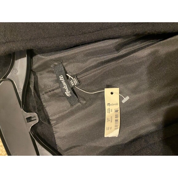 Madewell Patch Pocket Wool Blend Wrap Coat Women's SIze XXL  Black 2XL - Picture 3 of 4